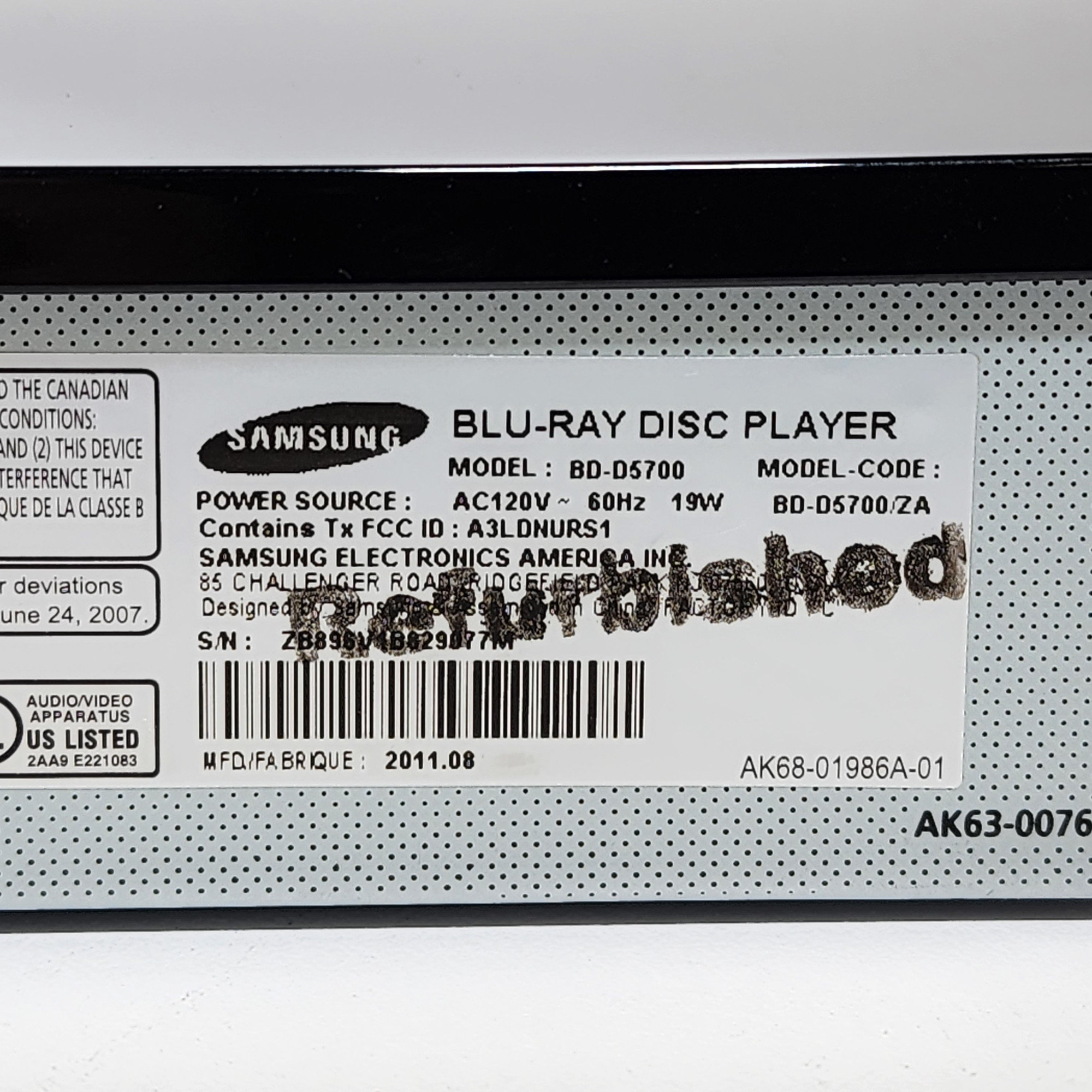 Samsung Blu-ray Disc Player
